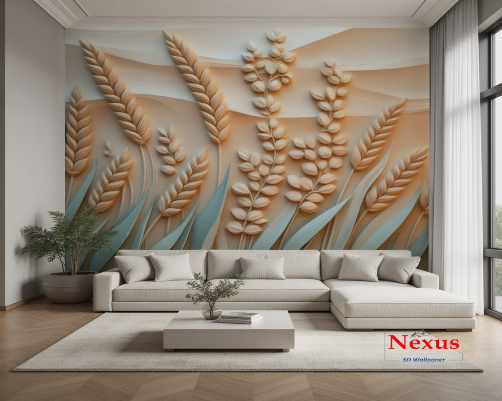 3D Wallpaper Golden Harvest